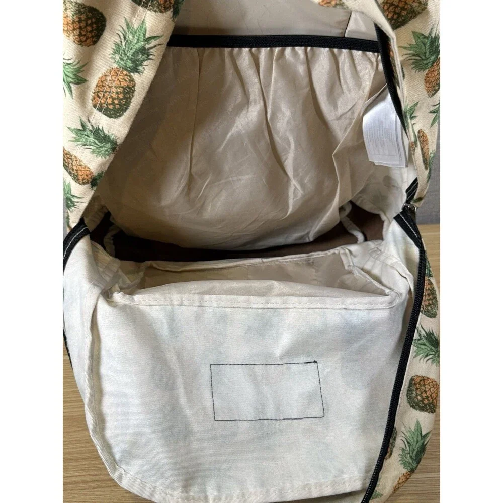 JanSport Right Pack Expressions Backpack Pineapple Print Suede Bottom Laptop Bag